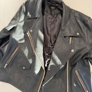 Quince 100% Leather Oversized Biker Jacket